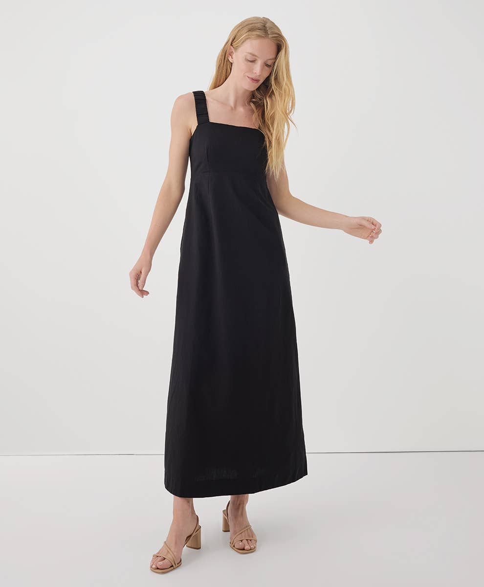 Women's Organic Canopy Linen Blend Tank Dress in Black | Size Large | Fair Trade by p a c t Women's Organic Canopy Linen Blend Tank Dress in Black | Size Large | Fair Trade by p a c t