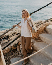 ELEGANT LINEN BLOUSE SHEILA IN WHITE