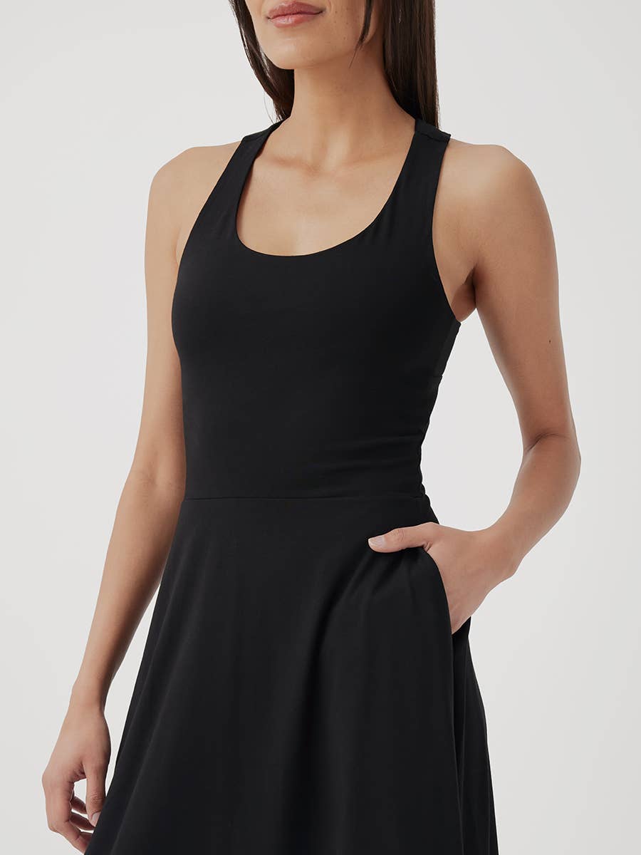 Fit & Flare Open Back Maxi Dress - Namasvie Fit & Flare Open Back Maxi Dress - Namasvie