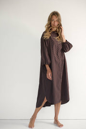 Lauren shirtdress stripe - brown / black