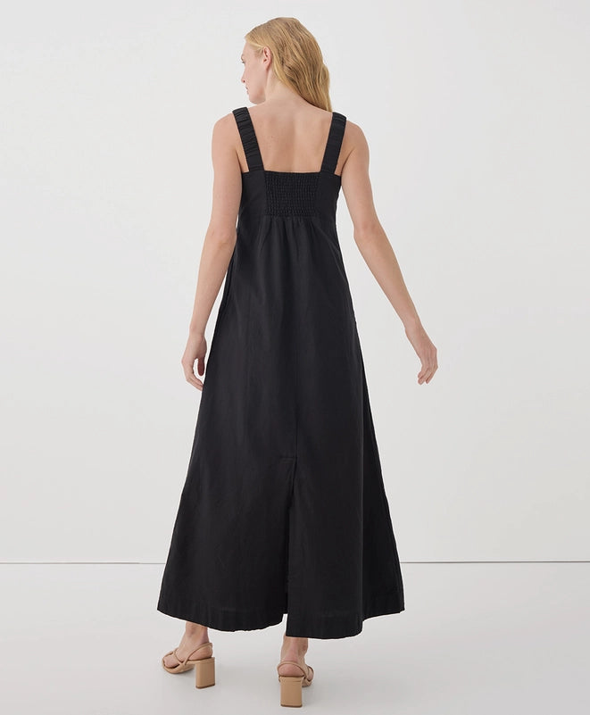 black linen tank dress 100% European Linen Tank Mini Dress in Black