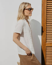 ELEGANT LINEN BLOUSE SHEILA IN WHITE