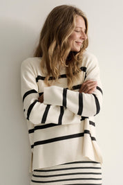 Dearly rib knit - ecru/moonless night